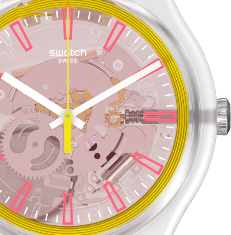 Swatch,Originals 41mm,41mm,Plastic,Transparent,Quartz,Oval,SVIK104,SVIK104-5300