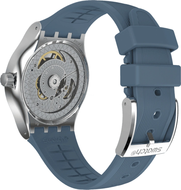 Swatch,IRONY 42mm,42mm,Stainless Steel,Blue,Open,YIS430