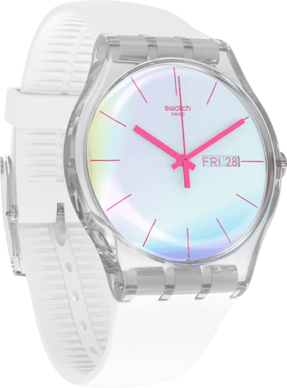 Swatch,Originals 41mm,41mm,Plastic,Blue,Pink,Sapphire,Crystal Glass,SUOK713