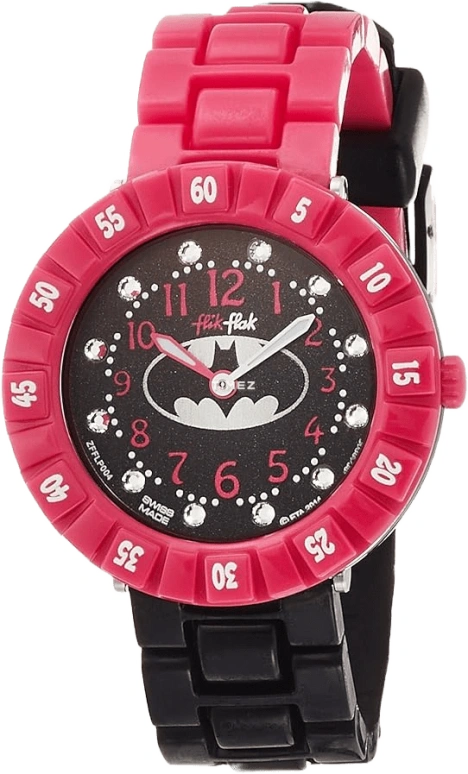 Swatch,Other 35mm,35mm,Plastic,Black,Quartz,Round,Pink,ZFFLP004