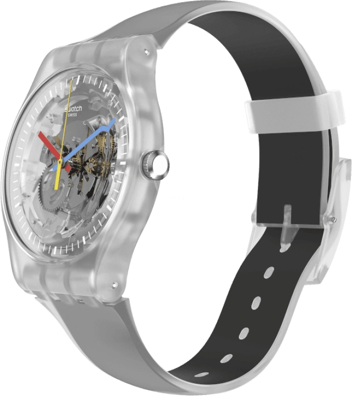Swatch,Originals 41mm,41mm,Plastic,Skeleton,Quartz,Round,Transparent,SUOK157
