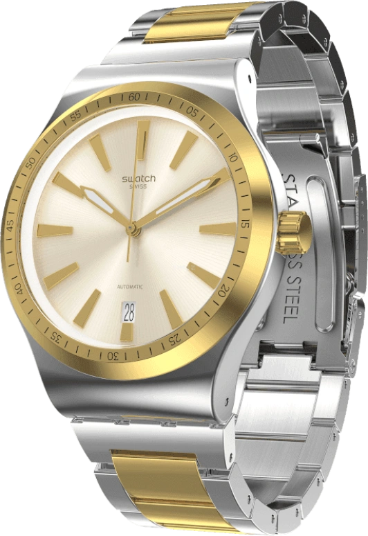 Swatch,IRONY 42mm,42mm,Gold,Open,YIS429G