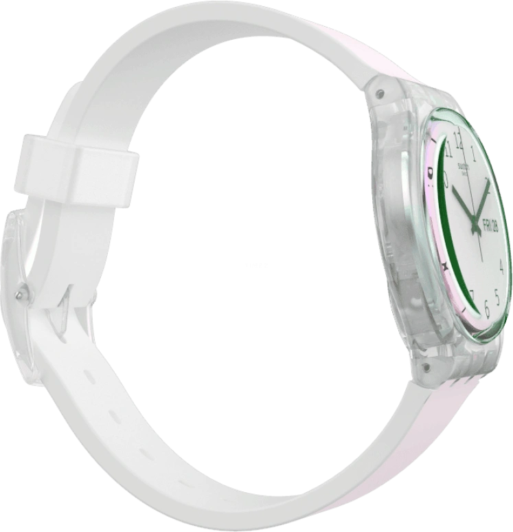 Swatch,Originals 34mm,34mm,Plastic,Pink,Green,Sapphire,Crystal Glass,GE714