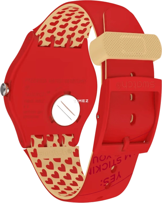 Swatch,Originals 41mm,41mm,Plastic,Red,Quartz,Date,Tonneau,SUOZ718