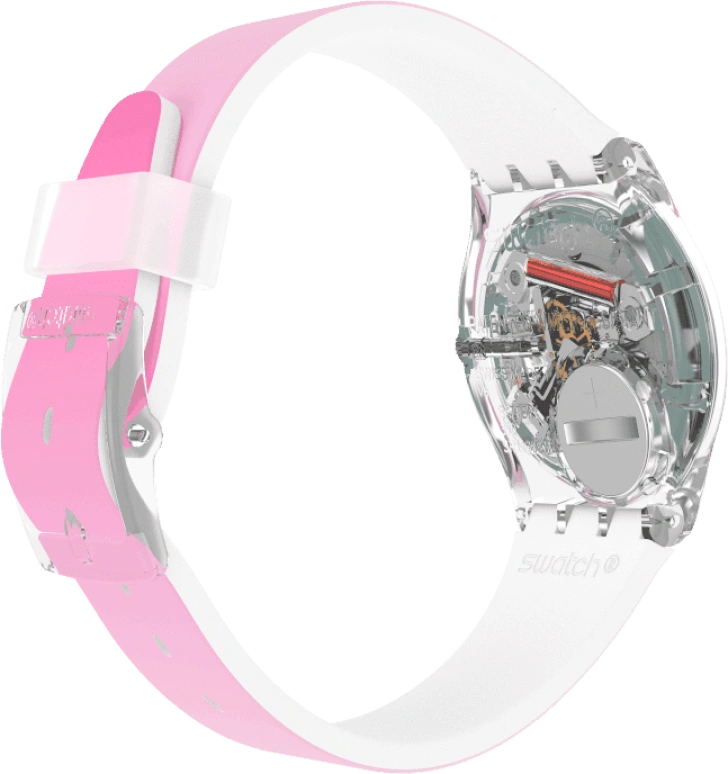 Swatch,Originals 34mm,34mm,Plastic,Pink,Sapphire,Crystal Glass,GE719