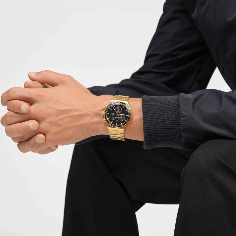 Swatch,Other 43mm,43mm,Stainless Steel,Black,Quartz,Chronograph,Day,YVG418G