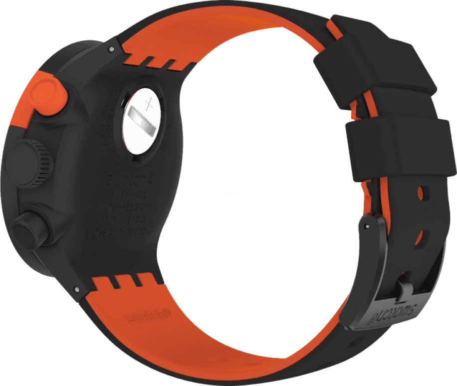 Swatch,THE BOLD 47mm,47mm,Plastic,Black,Sapphire,Crystal Glass,SB02B402