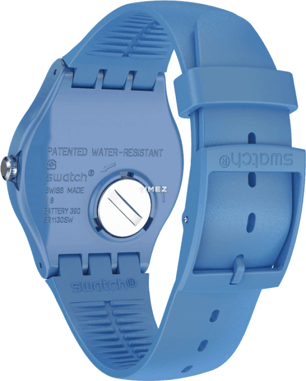 Swatch,Originals 41mm,41mm,Plastic,Blue,Quartz,Day,Tonneau,SUOS401