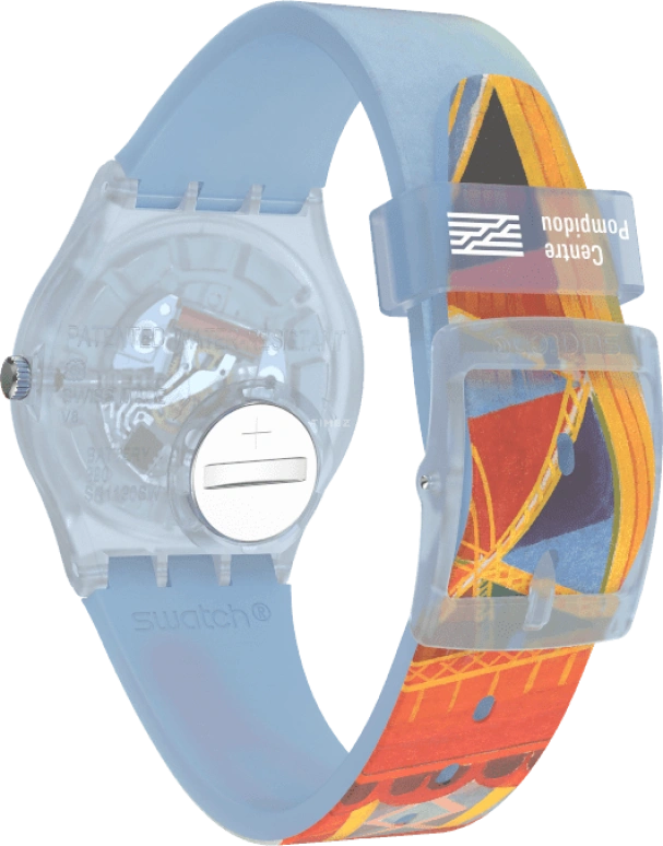 Swatch,Originals 34mm,34mm,Plastic,Blue,Quartz,Sapphire,Crystal Glass,Round,GZ357