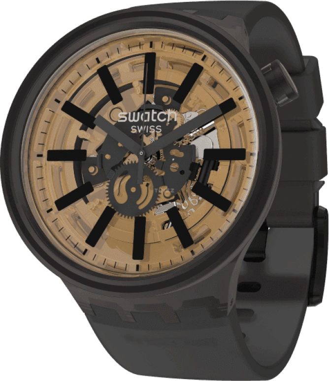 Swatch,THE BOLD 47mm,47mm,Plastic,Coffee,Brown,SO27B115