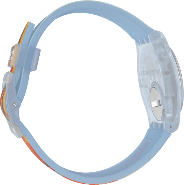 Swatch,Originals 34mm,34mm,Plastic,Blue,Quartz,Sapphire,Crystal Glass,Round,GZ357
