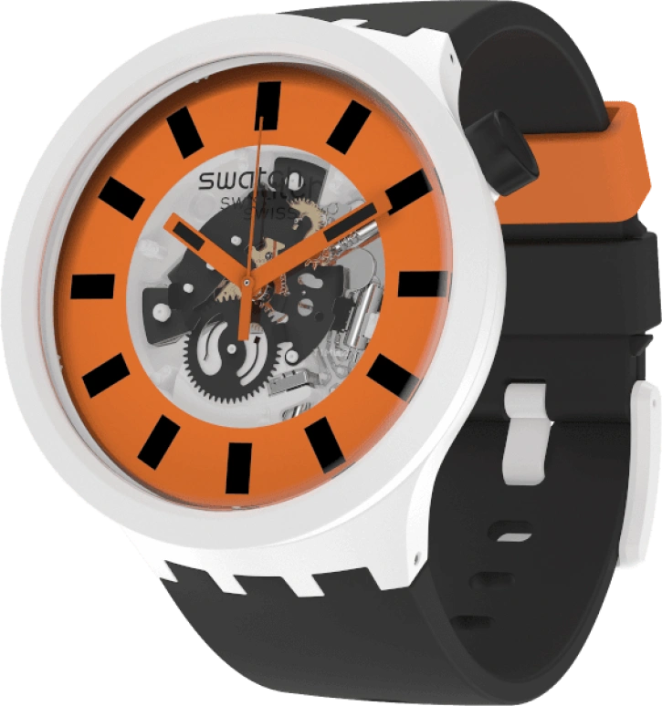 Swatch,THE BOLD 47mm,47mm,Bioceramic,Ceramic,Orange,SB03M104