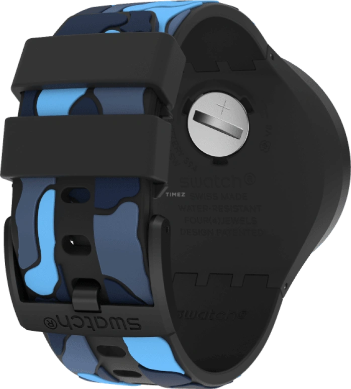Swatch,THE BOLD 47mm,47mm,Plastic,Black,Sapphire,Crystal Glass,Closed,SB02B408