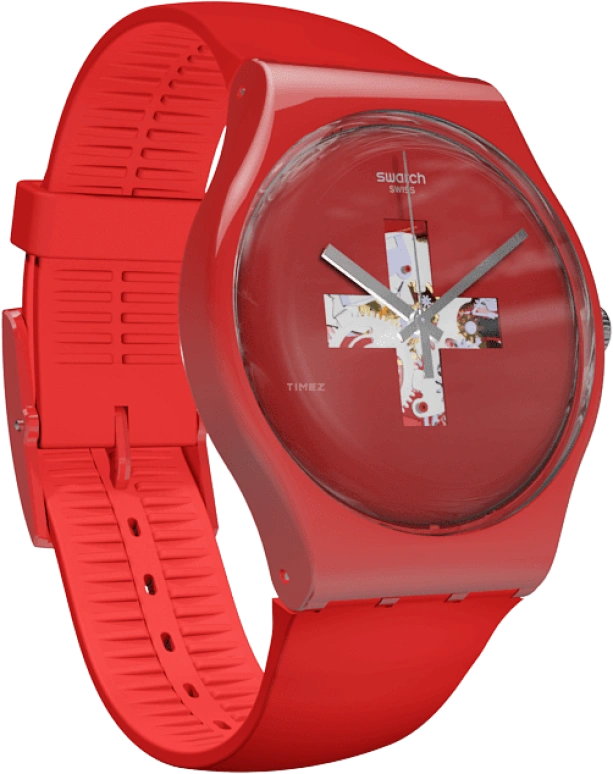 Swatch,Originals 41mm,41mm,Plastic,Red,SUOR106