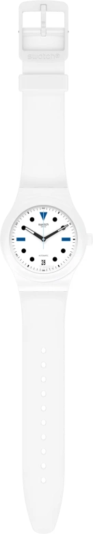Swatch,Other 42mm,42mm,Plastic,Silver White,Automatic,Tonneau,White,SUTZ407
