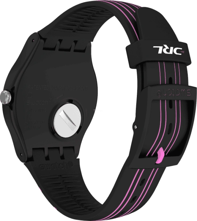 Swatch,Originals 41mm,41mm,Plastic,Black,Pink,Sapphire,Crystal Glass,SUOB146C