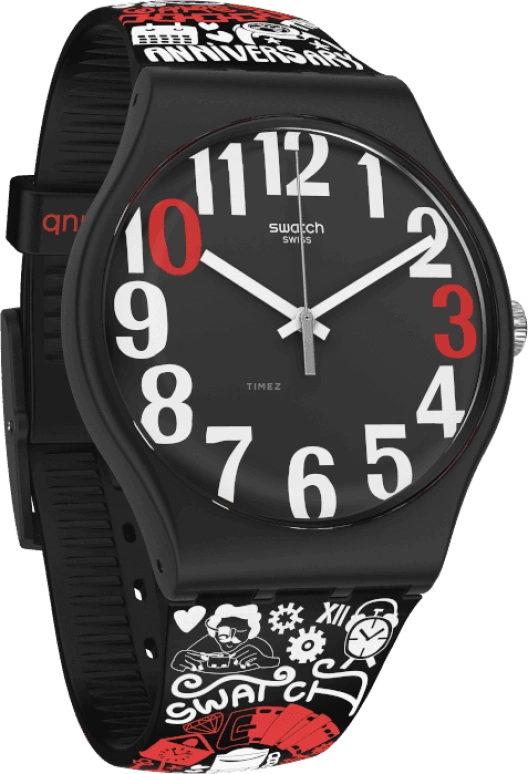 Swatch,Originals 41mm,41mm,Plastic,Black,SUOZ322