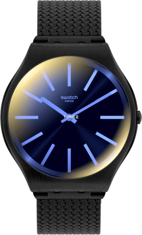 Swatch,Other 42mm,42mm,Stainless Steel,Black,Quartz,Sapphire,Crystal Glass,Round,SS07B104M