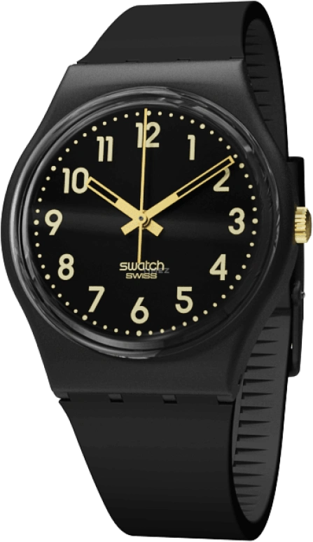 Swatch,Originals 34mm,34mm,Plastic,Black,Quartz,Round,GB274
