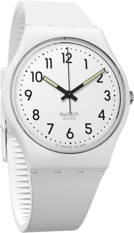 Swatch,Originals 34mm,34mm,Plastic,White,Quartz,Round,GW151O