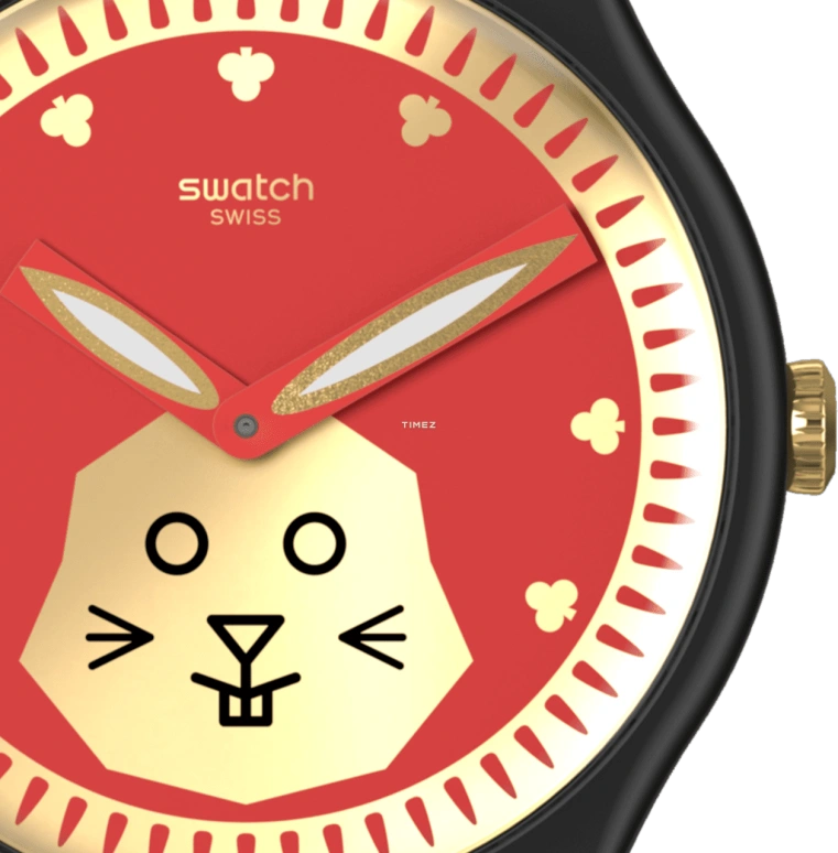 Swatch,Other 41mm,41mm,Bioceramic,Red,Gold,Quartz,Sapphire,Crystal Glass,Round,SO32Z107