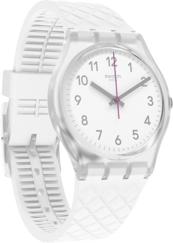 Swatch,Originals 34mm,34mm,Plastic,White,Quartz,Baton,GE286