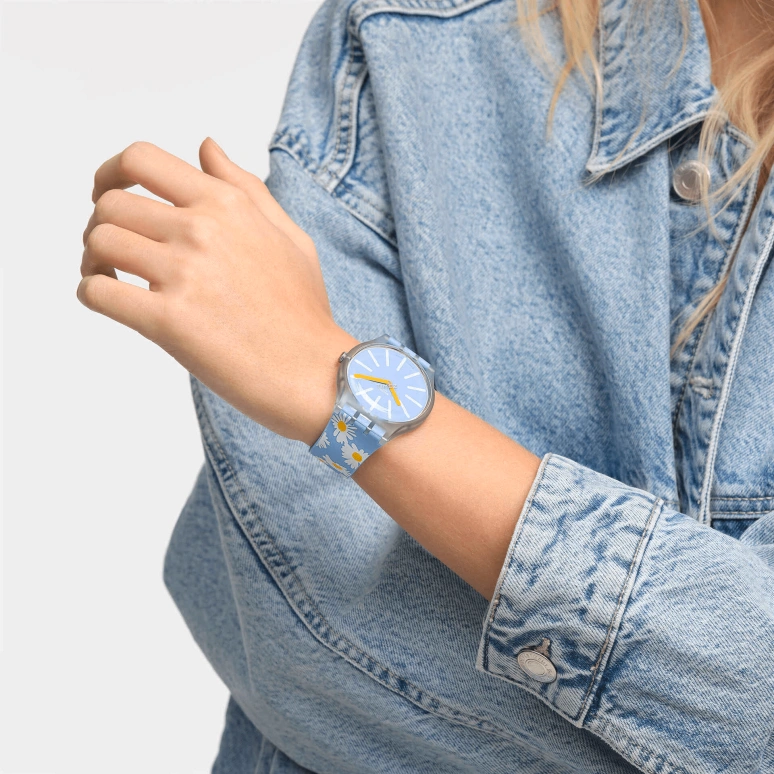 Swatch,Other 41mm,41mm,Bio-sourced,Blue,Quartz,Sapphire,Crystal Glass,Round,SO29S100