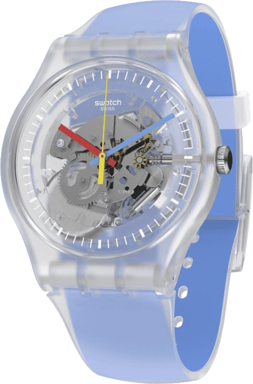 Swatch,Originals 41mm,41mm,Plastic,Skeleton,Quartz,Round,Transparent,SUOK156