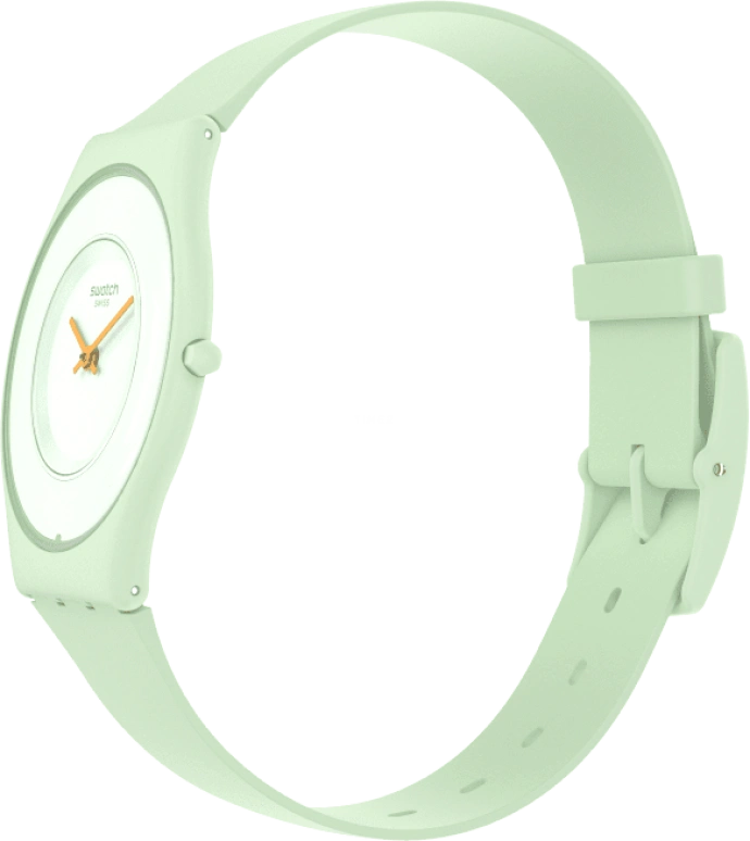 Swatch,SKIN 34mm,34mm,Ceramic,Green,Quartz,Round,Cyan,SS09G101
