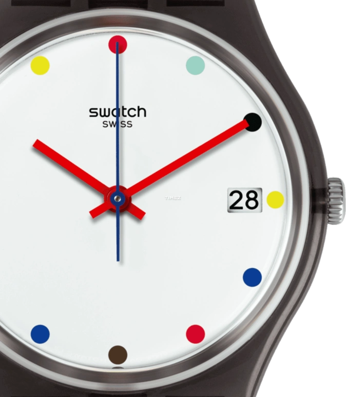 Swatch,Originals 34mm,34mm,Plastic,White,Quartz,Day,Tonneau,GM417