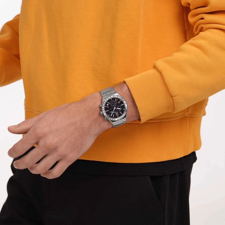 Swatch,IRONY 43mm,43mm,Stainless Steel,Black,Quartz,Chronograph,Day,YVS533G