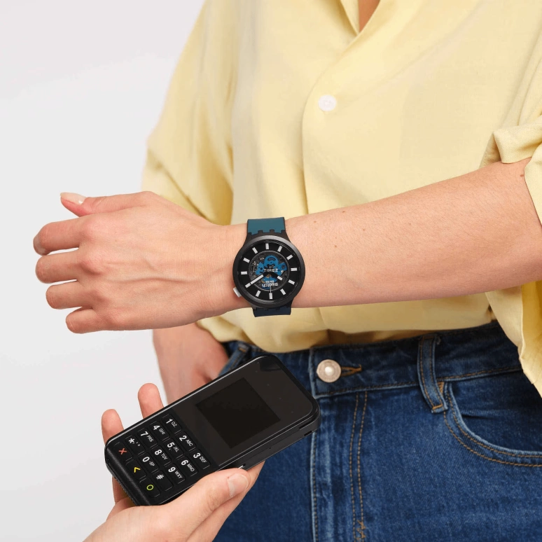 Swatch,THE BOLD 47mm,47mm,Bioceramic,Black,Quartz,Bio-sourced,Glass,Round,SB03B111,SB03B111-6000