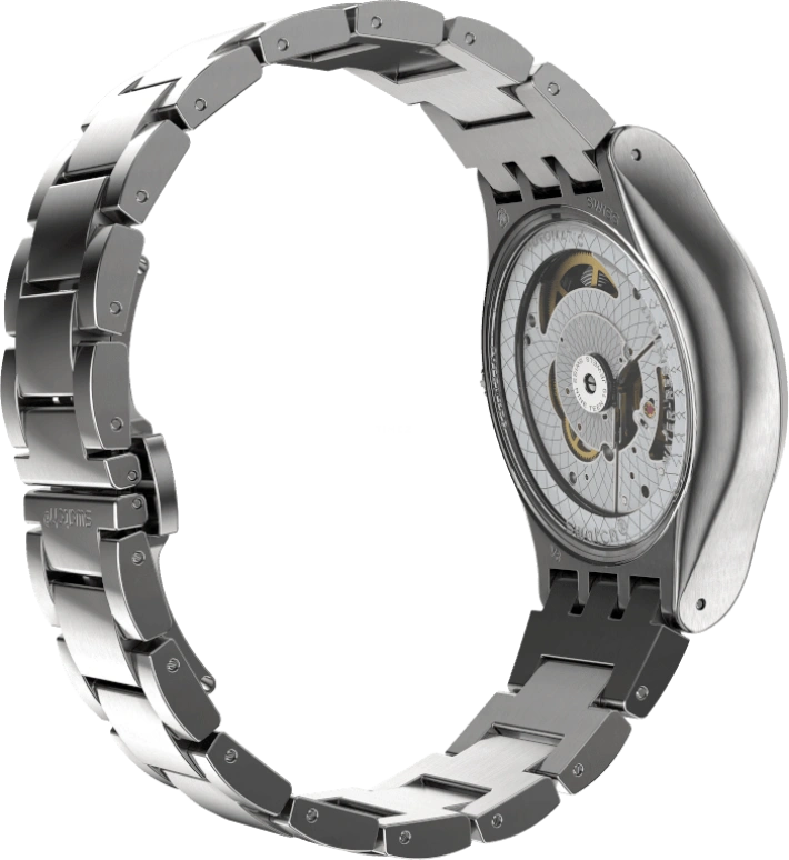 Swatch,IRONY 42mm,42mm,Stainless Steel,Black,Sapphire,Crystal Glass,Open,SY23S406G