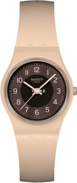 Swatch,Originals 25mm,25mm,Plastic,Brown,Quartz,Round,Cream,LT104