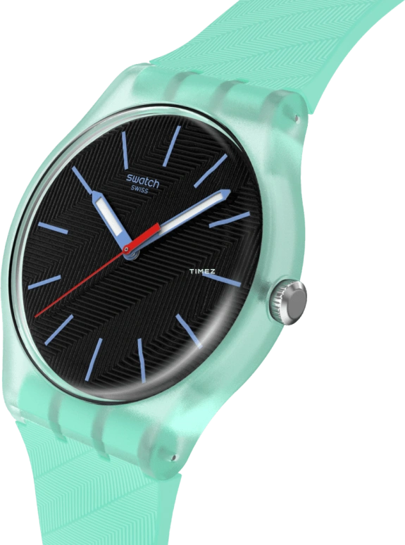 Swatch,Originals 41mm,41mm,Bio-sourced,Black,Quartz,Bio-sourced,Glass,Round,SO29L103