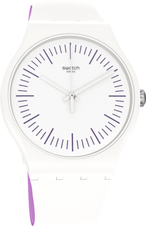 Swatch,Originals 41mm,41mm,Plastic,White,Sapphire,Crystal Glass,SUOW173
