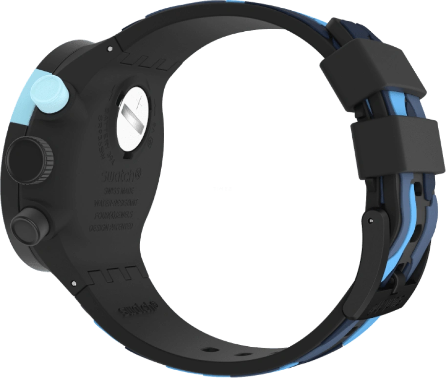 Swatch,THE BOLD 47mm,47mm,Plastic,Black,Sapphire,Crystal Glass,Closed,SB02B408