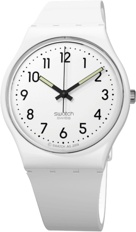 Swatch,Originals 34mm,34mm,Plastic,White,Quartz,Round,GW151O