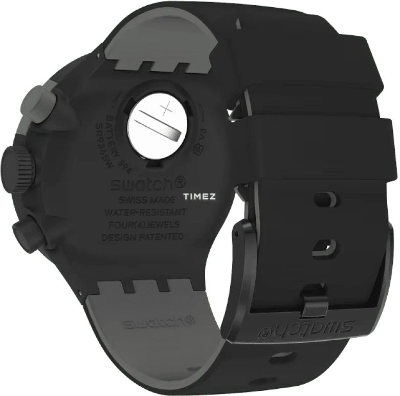 Swatch,THE BOLD 47mm,47mm,Plastic,Black,Quartz,Chronograph,Day,SB02B400