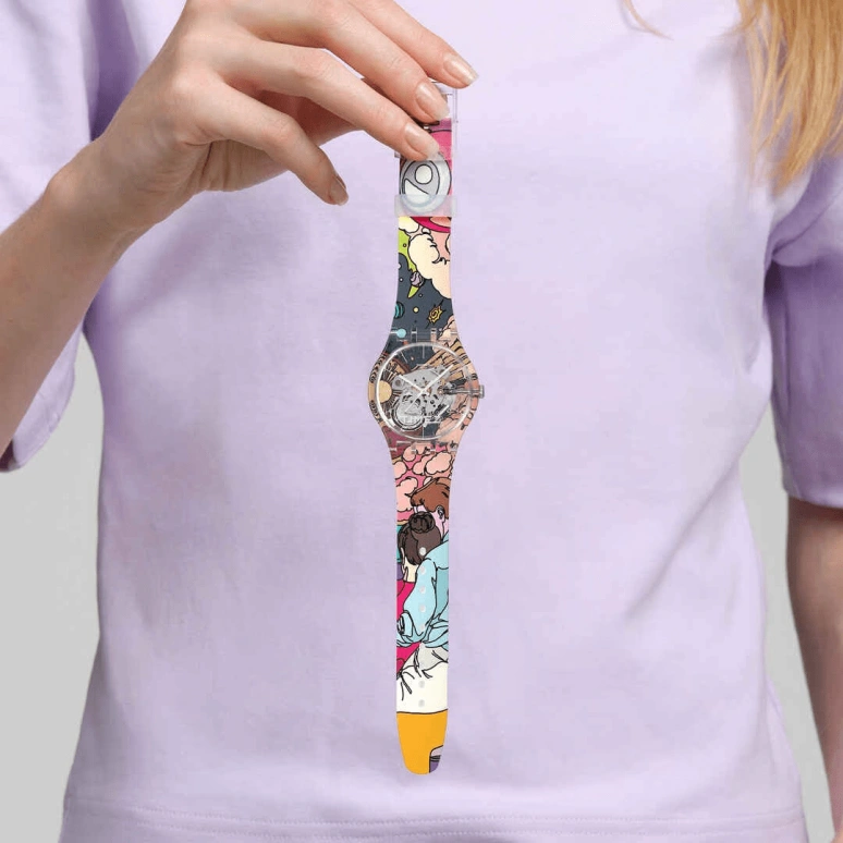 Swatch,Originals 41mm,41mm,Plastic,Transparent,Quartz,Sapphire,Crystal Glass,Round,SUOK145,SUOK145-063