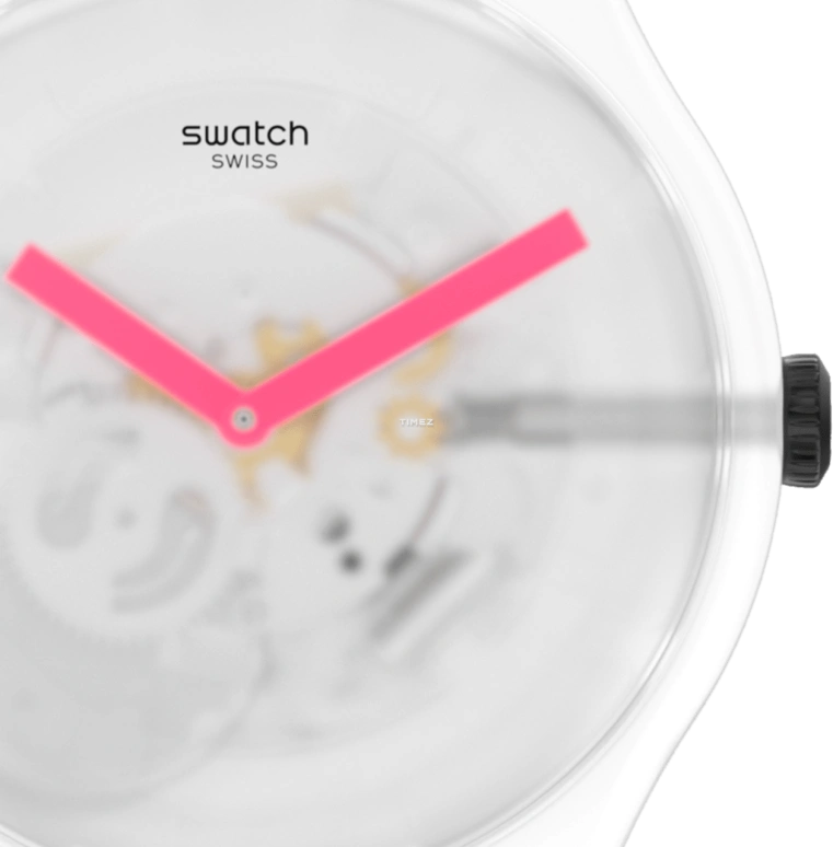 Swatch,Other 41mm,41mm,Plastic,Transparent,Quartz,Round,SUOW172