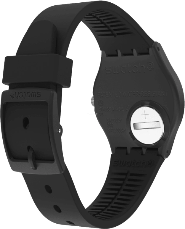 Swatch,Originals 39.20mm,39.20mm,Plastic,Black,Sapphire,Crystal Glass,Closed,GB757