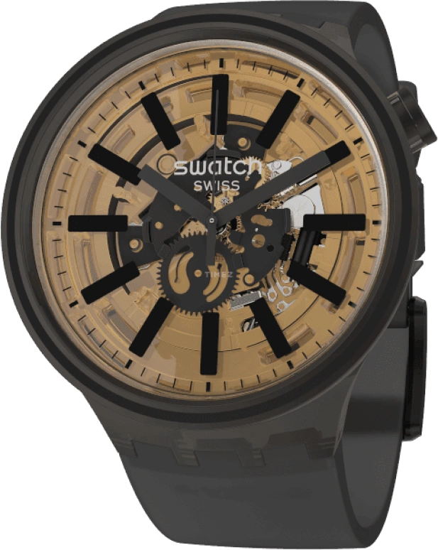 Swatch,THE BOLD 47mm,47mm,Plastic,Coffee,Brown,SO27B115