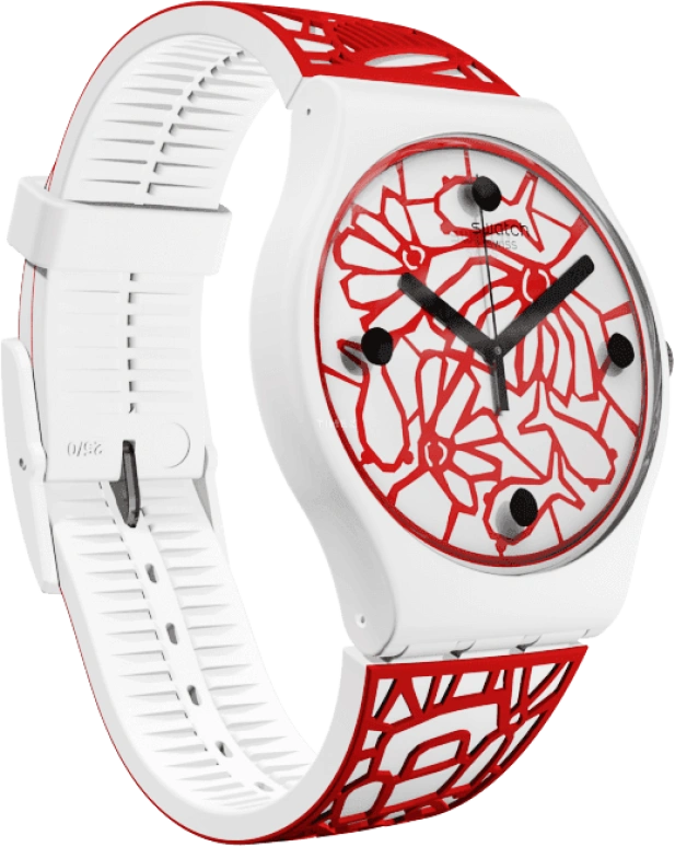 Swatch,Originals 41mm,41mm,Plastic,White,Closed,SUOZ259C