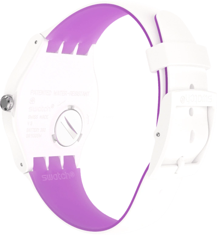 Swatch,Originals 41mm,41mm,Plastic,White,Sapphire,Crystal Glass,SUOW173