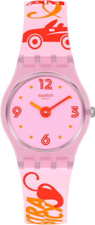 Swatch,IRONY 25mm,25mm,Plastic,Pink,Open,LP164