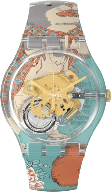 Swatch,Originals 41mm,41mm,Plastic,Transparent,Quartz,Round,SUOK147,SUOK147-034