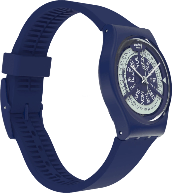 Swatch,Originals 34mm,34mm,Plastic,Blue,Sapphire,Crystal Glass,Closed,GN727