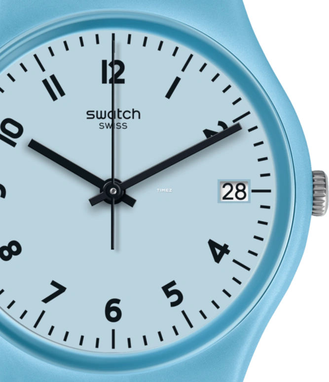 Swatch,Originals 34mm,34mm,Plastic,Blue,Quartz,Day,Tonneau,GS402
