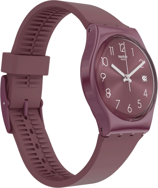 Swatch,Originals 34mm,34mm,Plastic,Purple Red,Closed,GR405